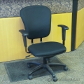 Black Fabric Adjustable Task Chair with Arms